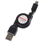 Retractable USB to Mini-USB Data Cable
